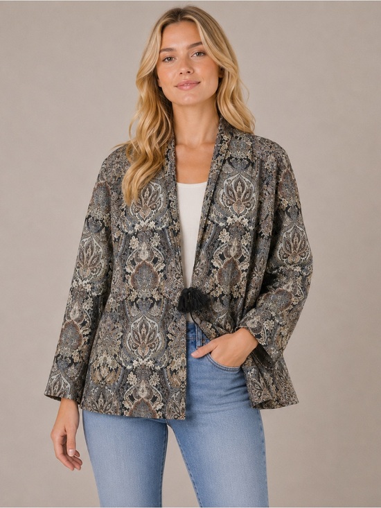 Soft Surroundings Jackets & Blazers - Soft Surroundings Venezia Paisley Metallic Jacket Elegant Evening Multi Size XL